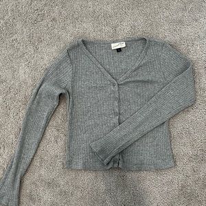 Grey Crop Shirt/Sweater